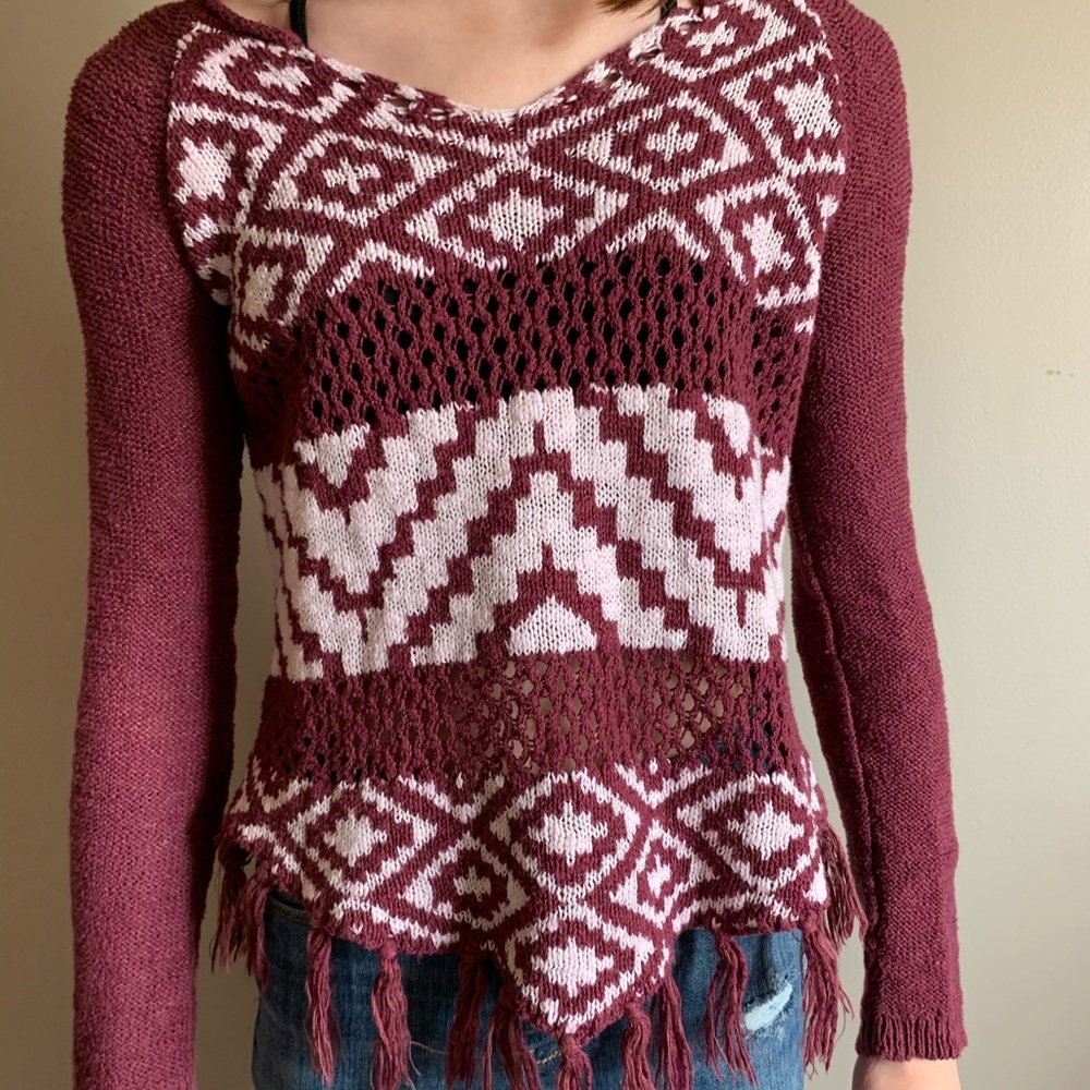 Maroon girls knit sweater